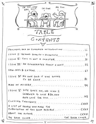 The Destructive Artist Vol I, preview page 2: Contents